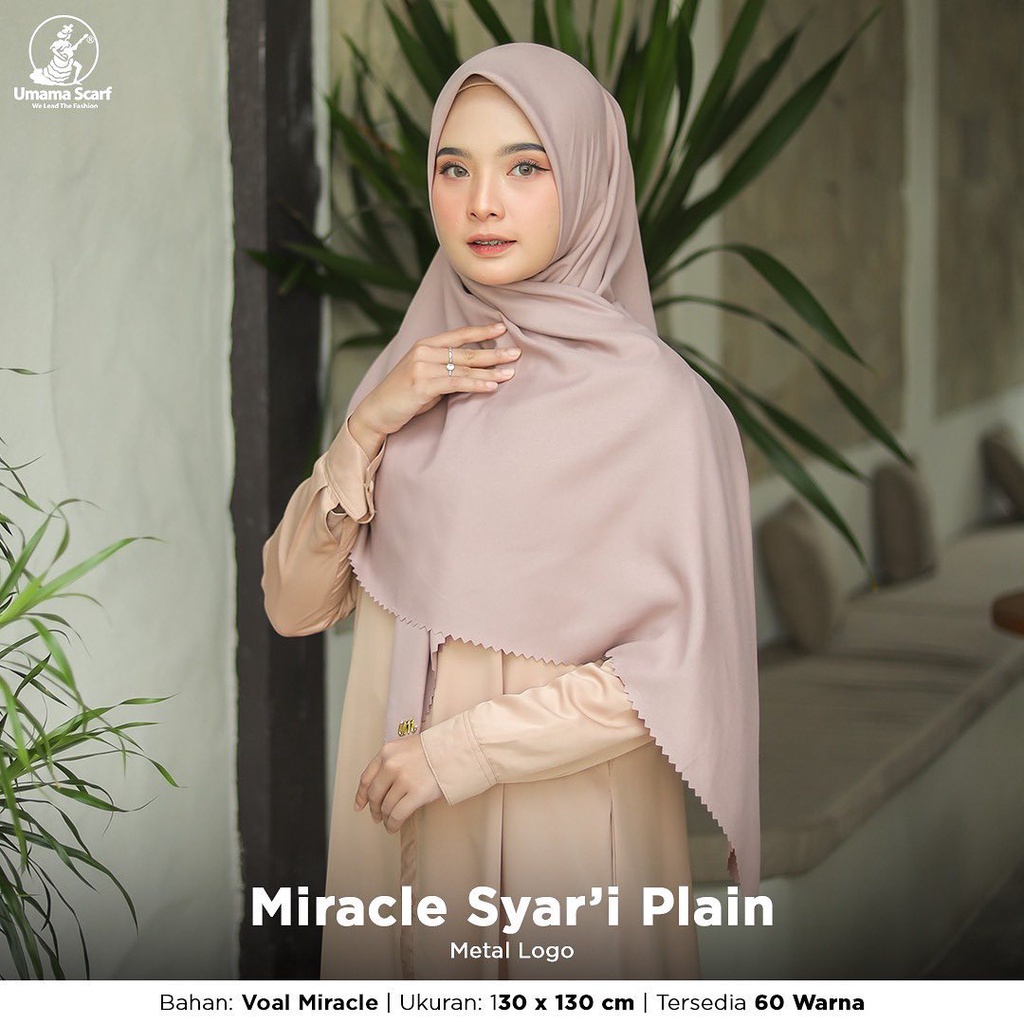 Hijab Segiempat  Voal Miracle Plain Syari130x130 BY UMAMA METAL LOGO Syari Umama