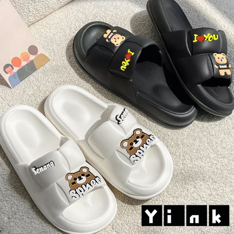 Yink Sandal Bear Jelly Wanita Import Sendal Wanita Terbaru 2022 Sepatu Sandal Wanita Korean Style Sandal Rumah Murah Elastic Empuk EVA