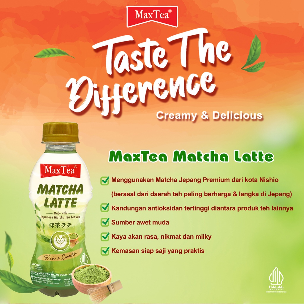 2 Botol MaxTea Matcha Latte (200ml)