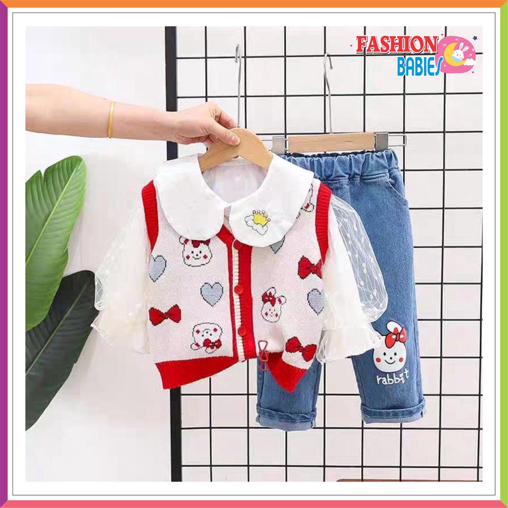 QQ SETELAN CELANA JEANS IMPORT | ATASAN + CELANA 1-5 TAHUN MOTIF BONEKA LOVE ❤ Fashionbabies ❤