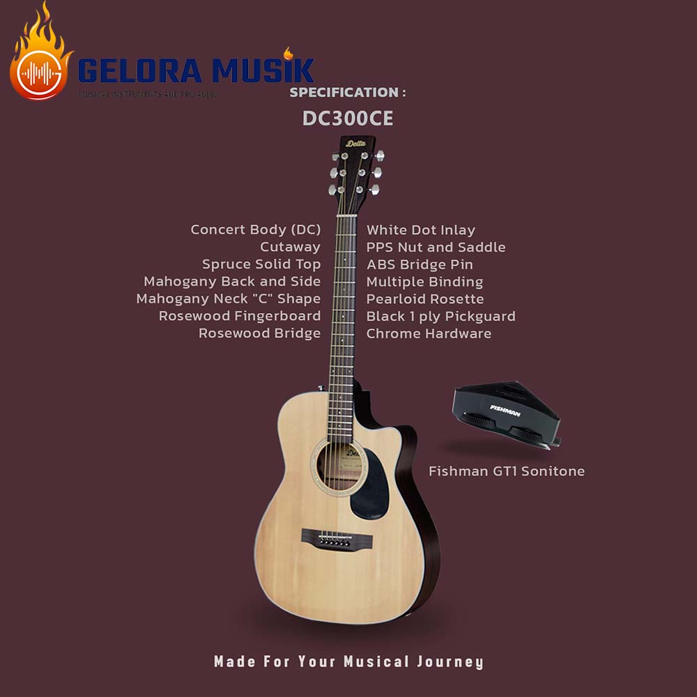 Gitar Akustik Elektrik Delta DC300CE