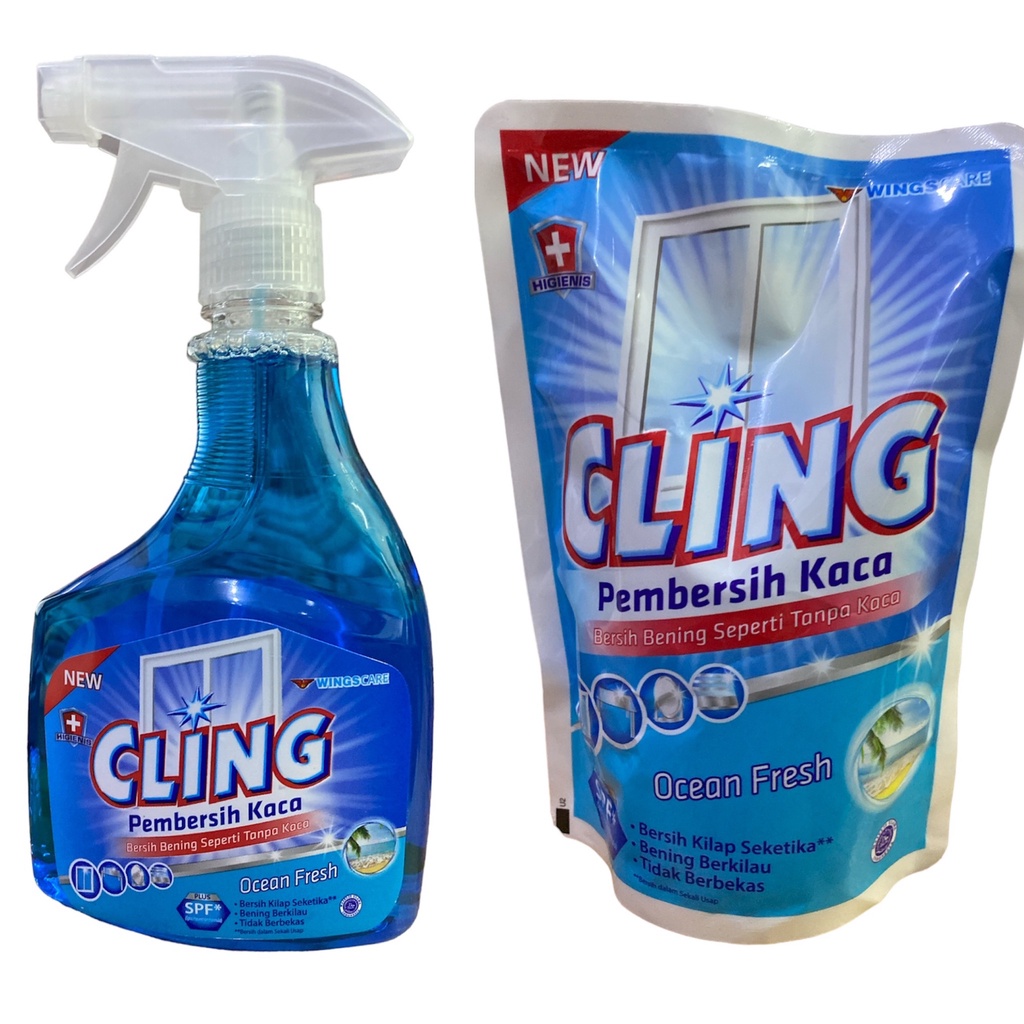 Cling Pembersih Kaca Botol Spray dan Refill 425ml 440ml