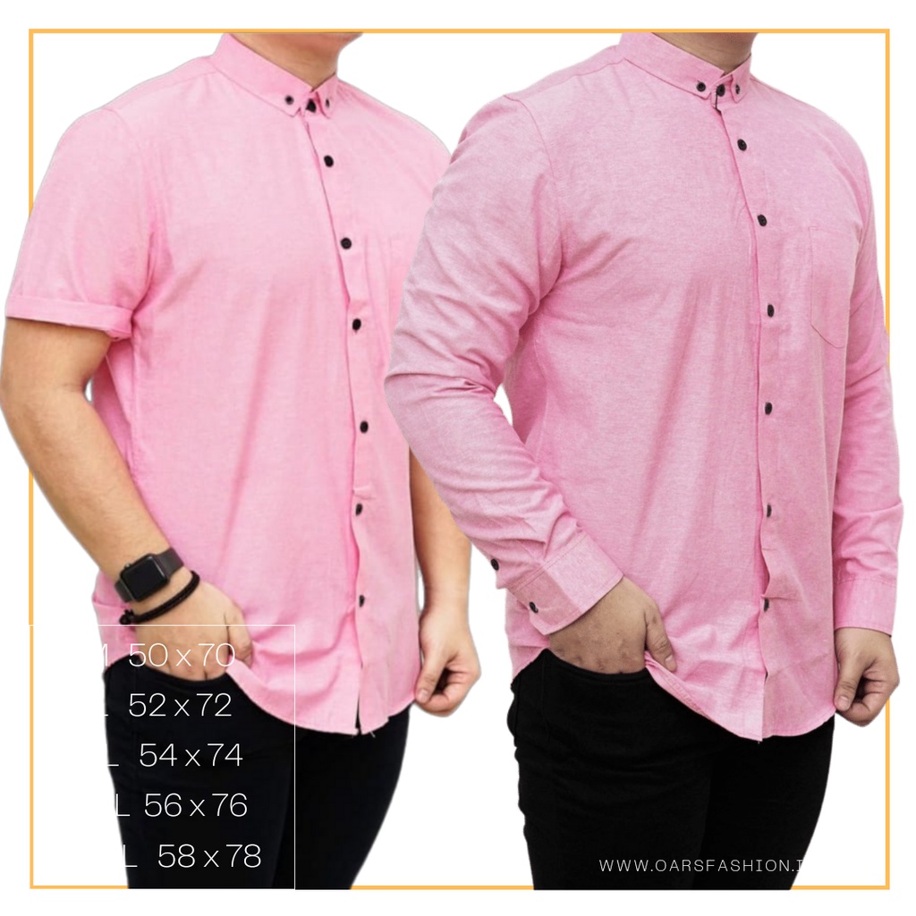 Kemeja Couple Ayah dan anak warna pink softpink dusty pink polos lengan panjang dan pendek pakaian anak pink baju balita polos kasual