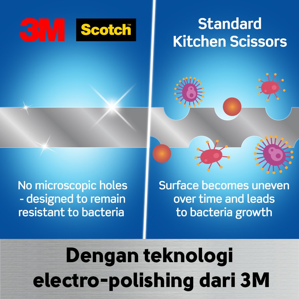 3M™ Scotch™ Kitchen Scissors, Bilah kuat &amp; tahan lama, 1 pc, Untuk memotong berbagai keperluan dapur