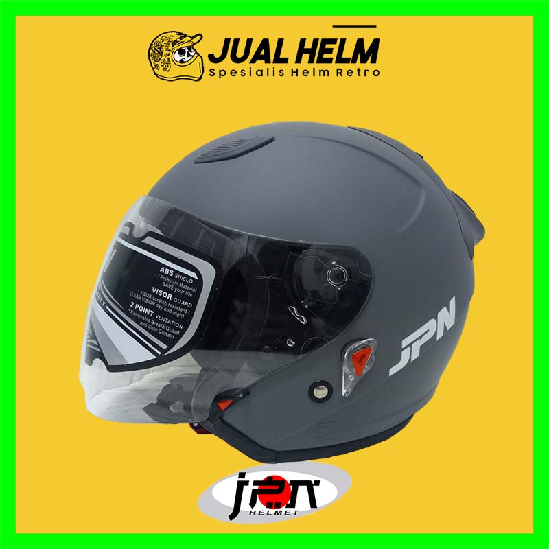 Helm JPN Galaxy Series Solid Modern Grey Doff | Helm Half Face Single Visor | JUAL HELM