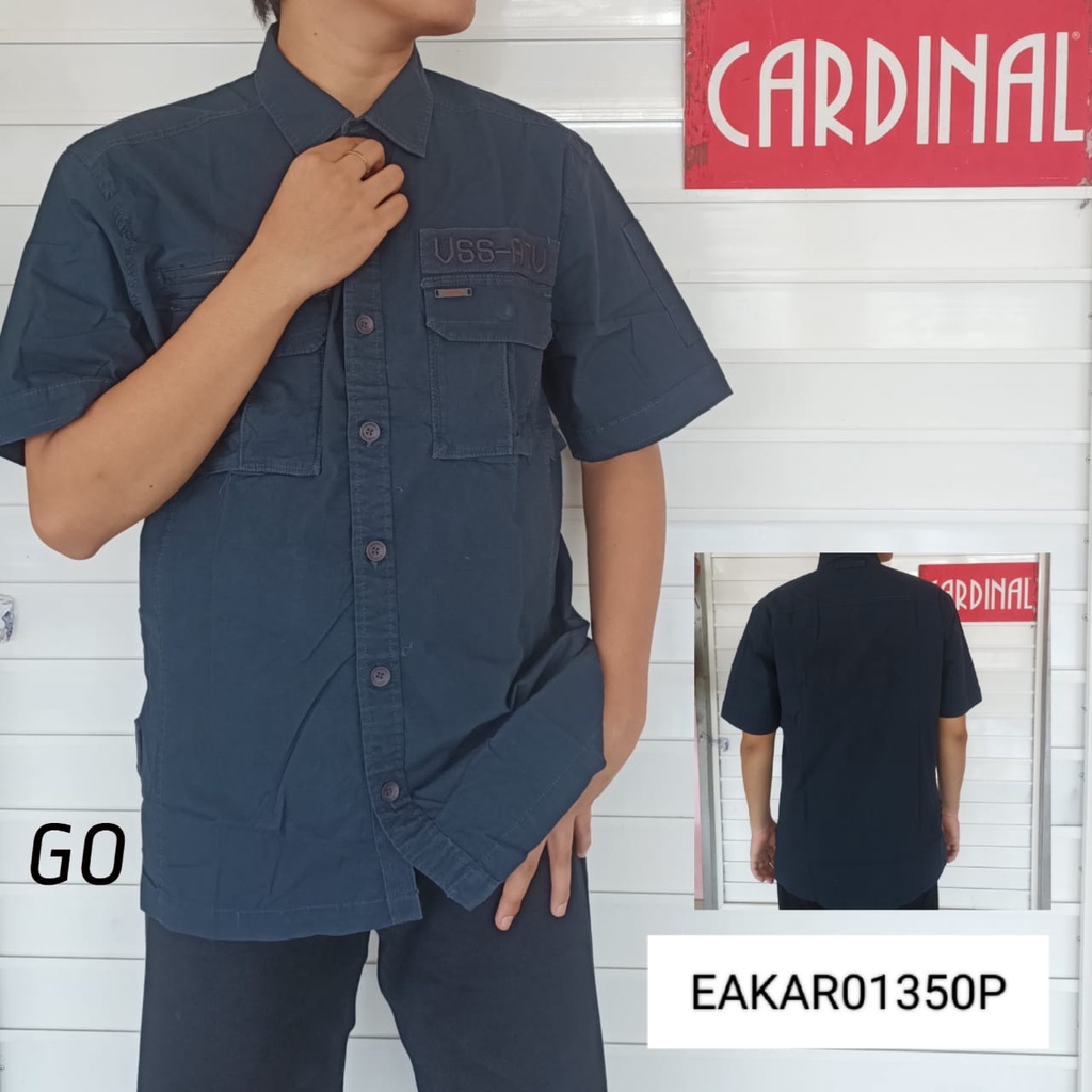 gof CARDINAL KEMEJA FORMAL POLOS PENDEK Semi Regular Pakaian Atasan Kemeja Distro Pria Hem Reguler