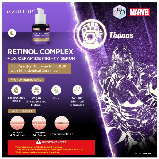 [Azarine x Marvel] Super Fighters Serum SERIES - Mencerahkan Meratakan Tekstur Mengurangi Kerutan dan Garis Halus