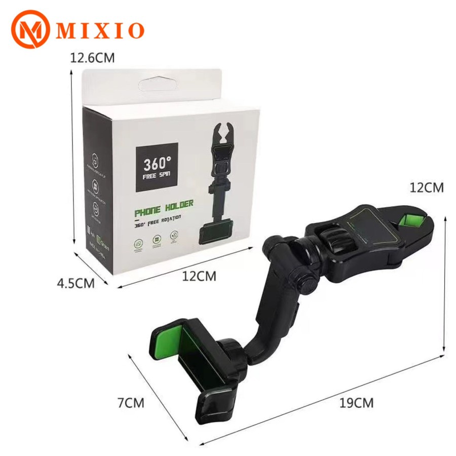 MIXIO A107 Universal Car Phone Holder Rearview Mount 360 Rotation