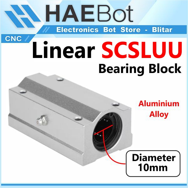 [HAEBOT] Linear Bearing Block SCS SCS10LUU 10mm CNC Motion Besi Polos WCS As Shaft Bushing 3D Printer Mekanik Axis Aluminium Mesin Engraving Laser Gerak Optical Rod Smooth