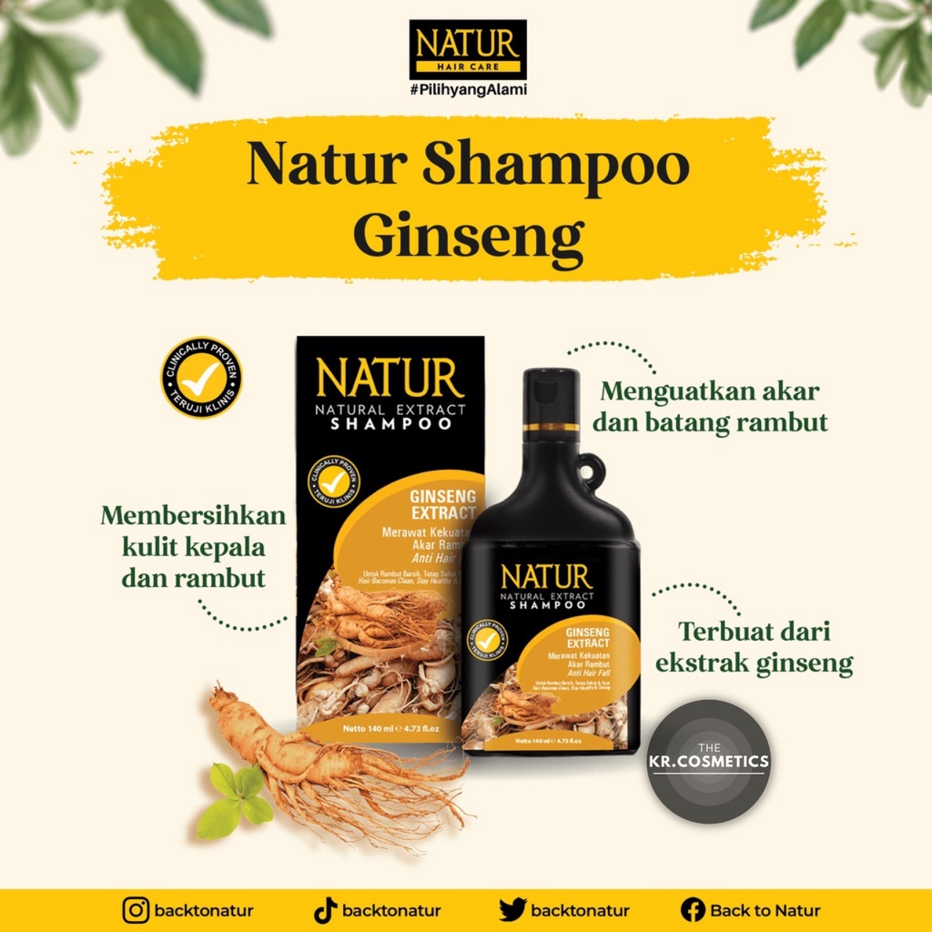 NATUR HAIR CARE Natur Shampoo Ginseng Aloevera Moringa Anti Dandruff 140 ML