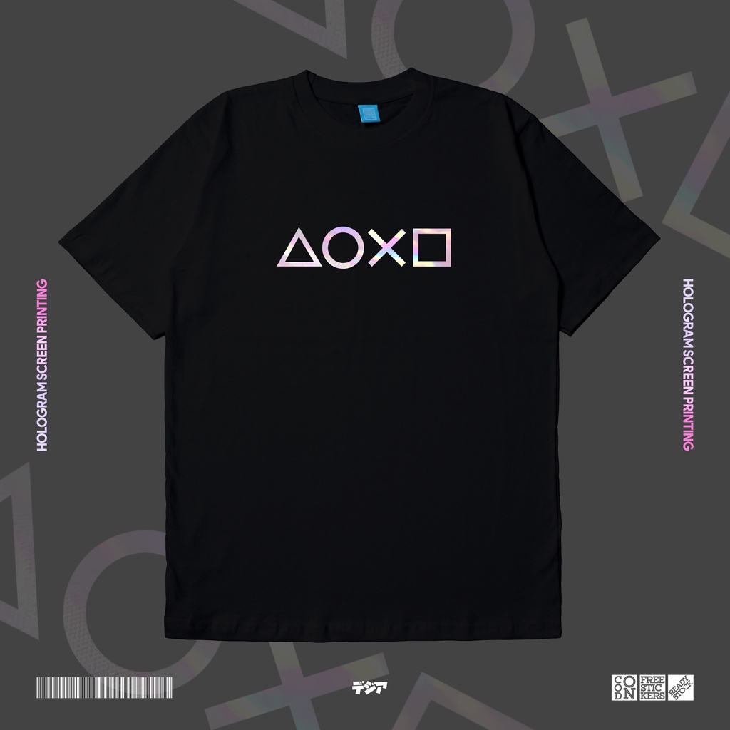 Joystick Button Playstation Hologram Printing Baju Kaos Game Gamers Esports DJA Cloth