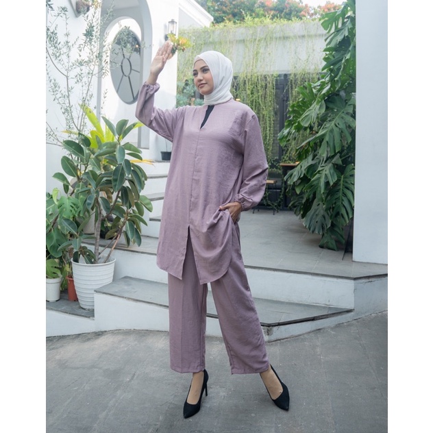 JOSHIN Fatin Set Poly Lengan Panjang - Setelan PP Wanita