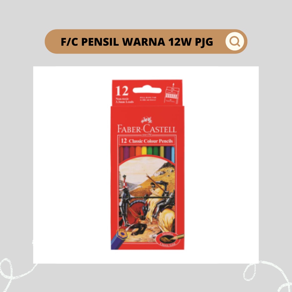 

FABER CASTELL PENSIL WARNA 12W PANJANG CLASSIC