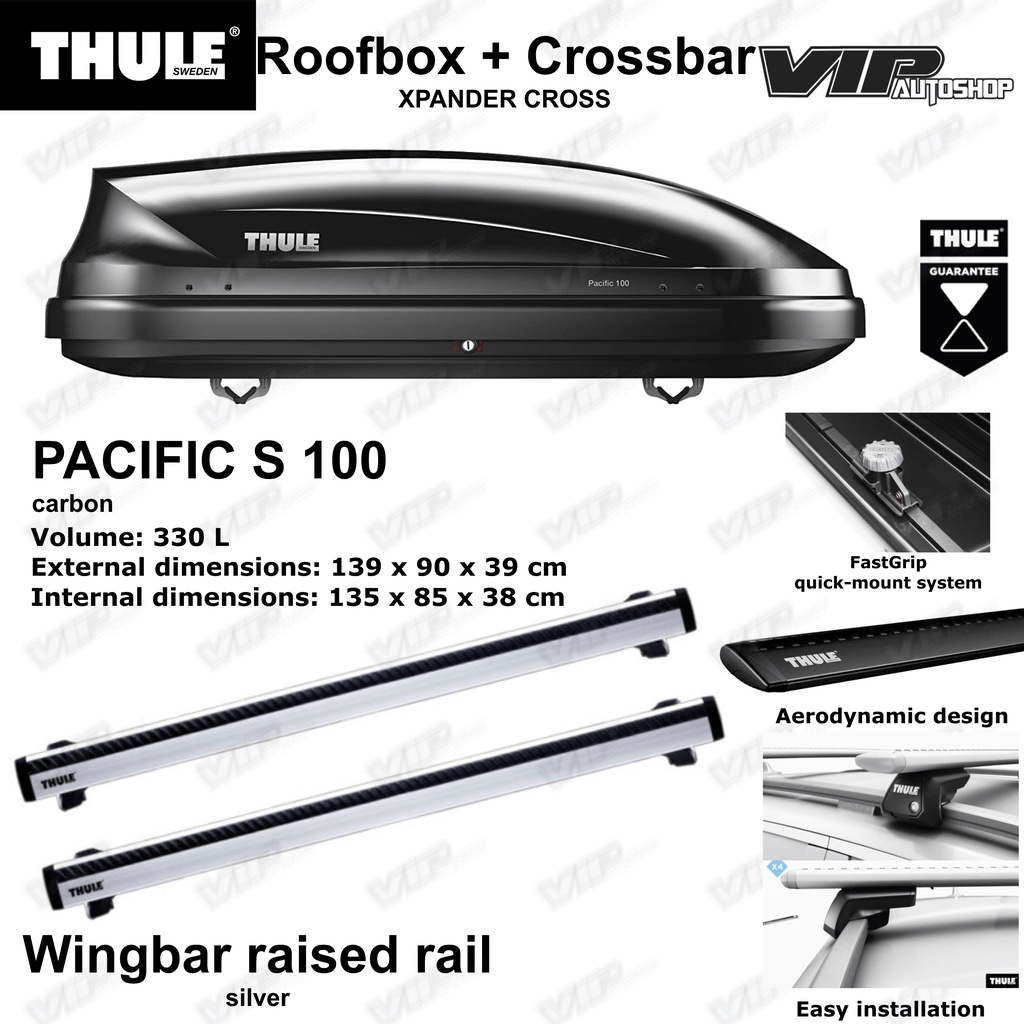 Xpander Cross 2019-2026 Paket Crossbar + Roofbox Roof Box THULE Pacific 100 Original