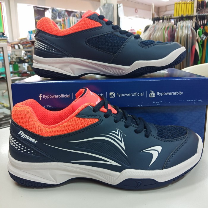{MentariStore} Sepatu sapatu badminton bulutangkis flypower pawon 6 navy original Berkualitas