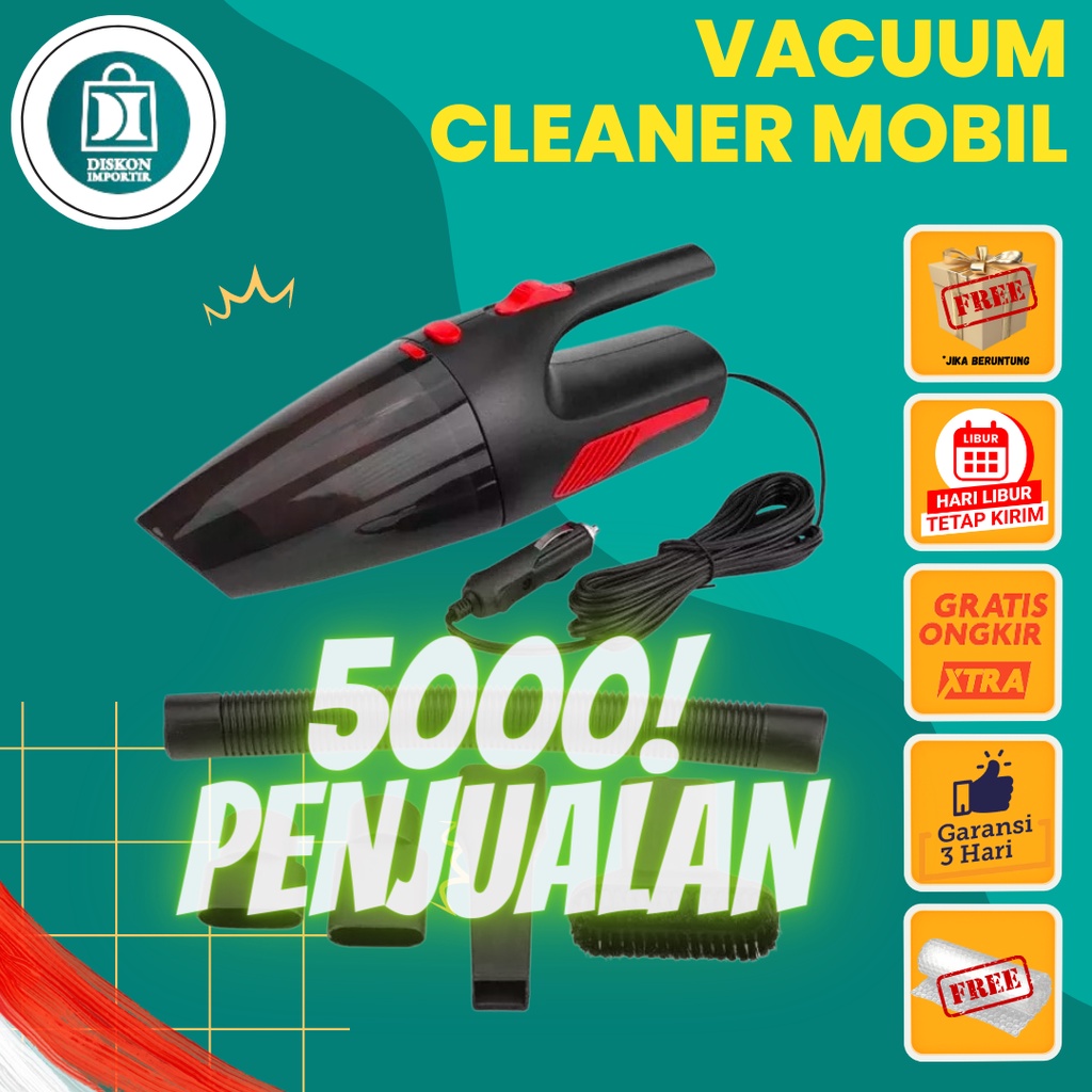 Vacuum Cleaner Mobil Portable Vakum Clener Rumah Penyedot Debu Original Daya Hisap Kuat 12V 120W