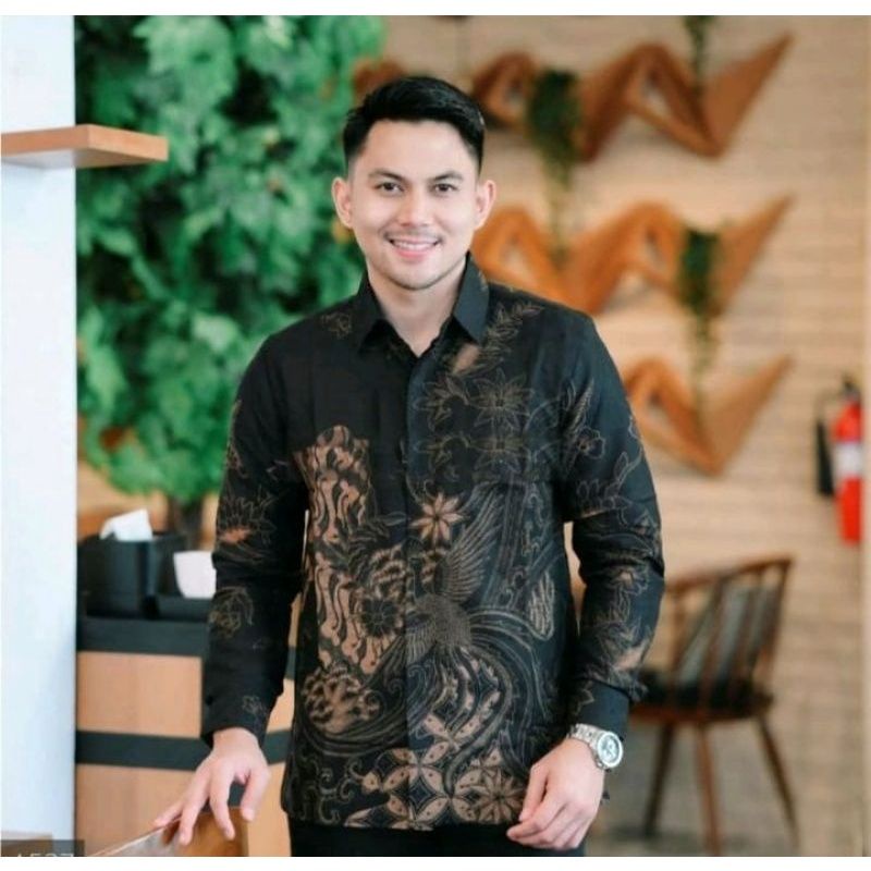 Baju Batik Pria Lengan Panjang Slim Fit Furing Modern PARANGSELING Kemeja Premium Batik Solo Katun Sragenan