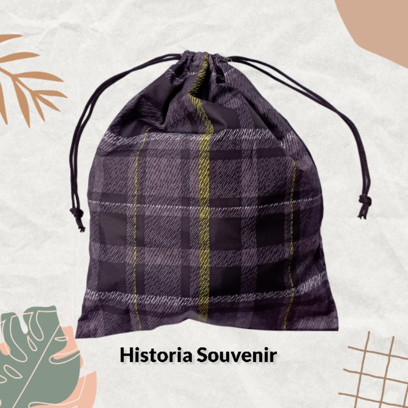 Travel Pouch Pria Wanita Unisex Motif Premium Multifungsi Bag Kantong Tas Ransel Serut Lipat Polos K