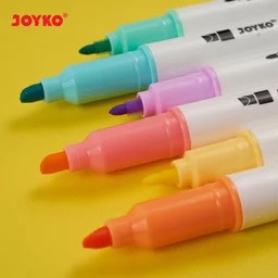 Highlighter Pen Joyko HL54 Marker Dual Tip Softliner Pastel Hl 54 Set Warna Warni Marker Penanda Buk