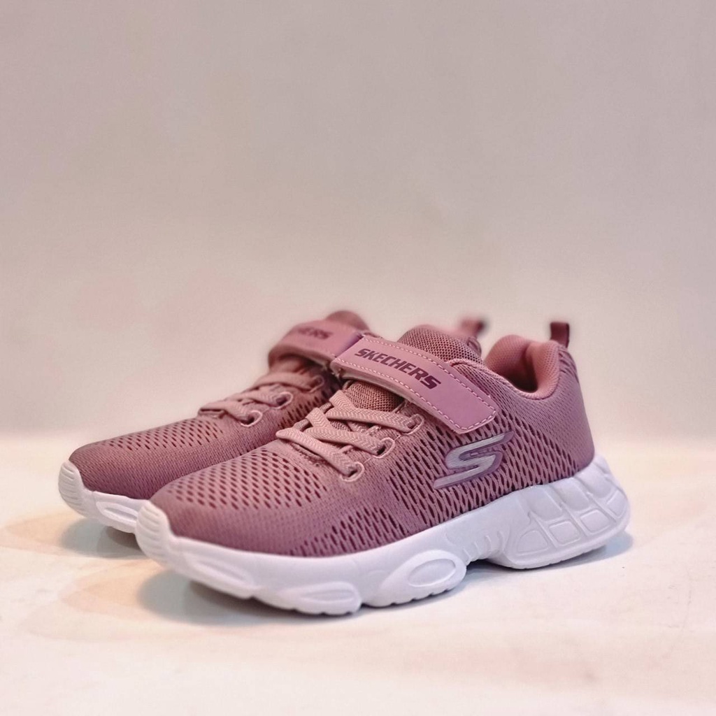 SEPATU ANAK PEREMPUAN SEKOLAH SKECHERS PINK VELCRO
