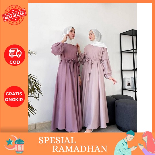Model Gamis Terbaru 2023 Hitam Polos Simpel Modern Remaja Dress Eticha Wanita Muslim Pesta Elegan Me