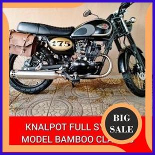 Knalpot Racing Model Bamboo Classic Full System Kawasaki W175 W175se W 175 1M4R23 onderdil