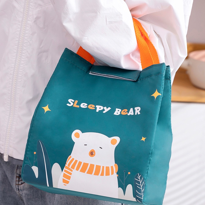 Gobra ♕ PA003 Tas Bekal Karakter Lucu Besar Lunch Cooler Bag Makanan Aluminium Kotak Makan Import Murah