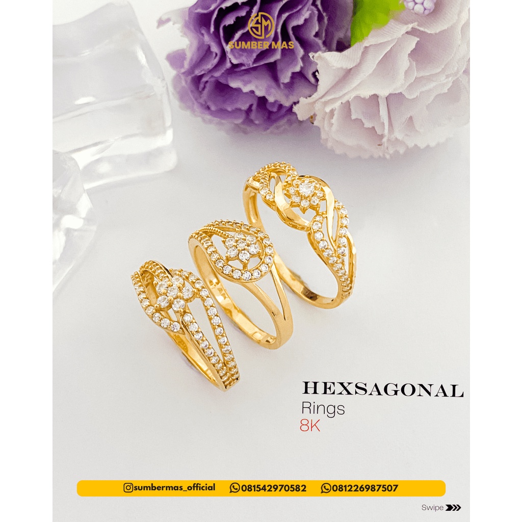 YELLOW GOLD RINGS 8K - SUMBER MAS