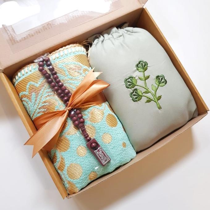 [BARMU] PAKET MUKENA DAN SAJADAH TURKI PACKING BOX KADO GURU HADIAH