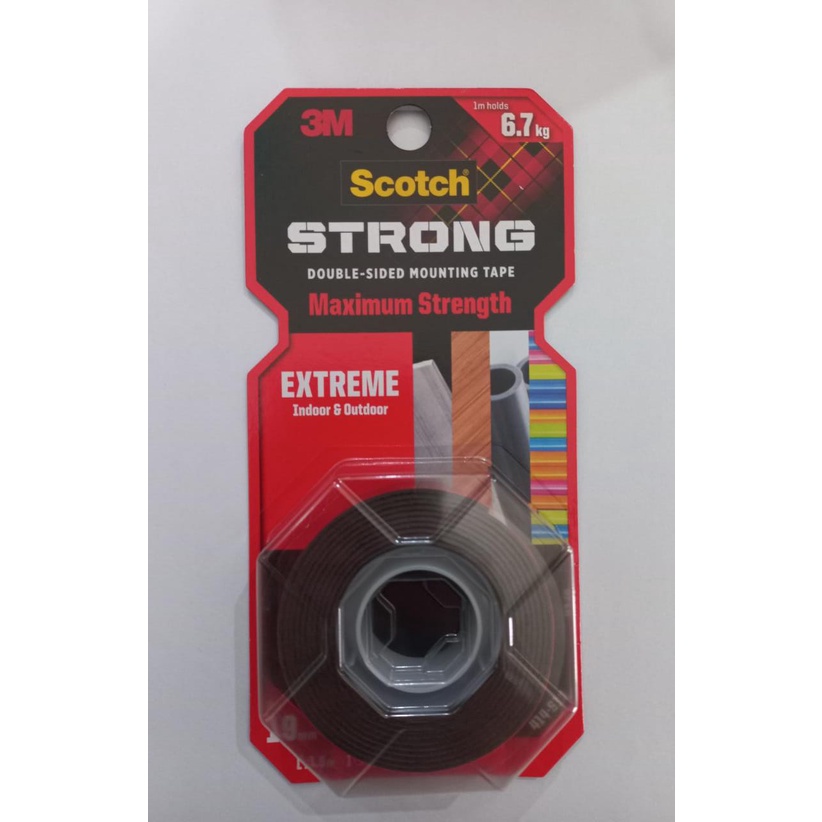 

Double Tape 3M Scotch 19mm x 1.5 M Indoor dan Outdoor / mounting tape / scotch tape