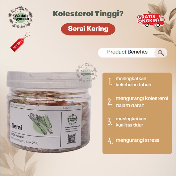 

Teh Serai Sereh Kering Rempah Rempah by Wadah Rempah 20gr 40gr Toples Pouch