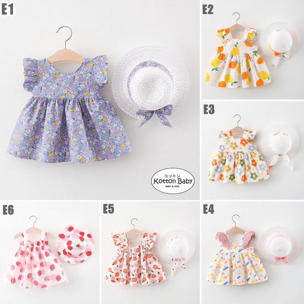 [free topi] 6-36bln DRESS+TOPI ANAK [KUALITAS IMPOR] GAUN BAYI PESTA ANAK BAYI PEREMPUAN E+Topi catalog