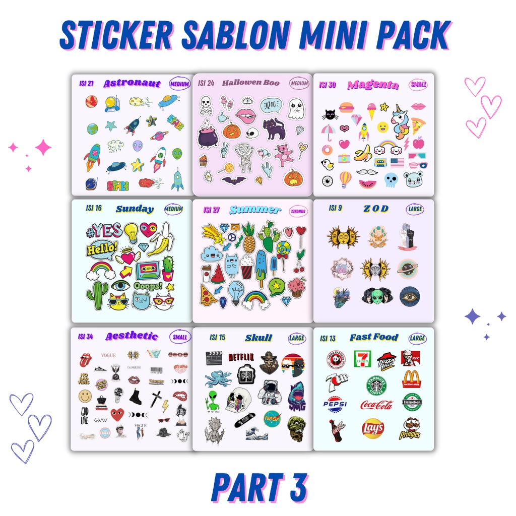 

STICKER SABLON MINI PACK PART 3