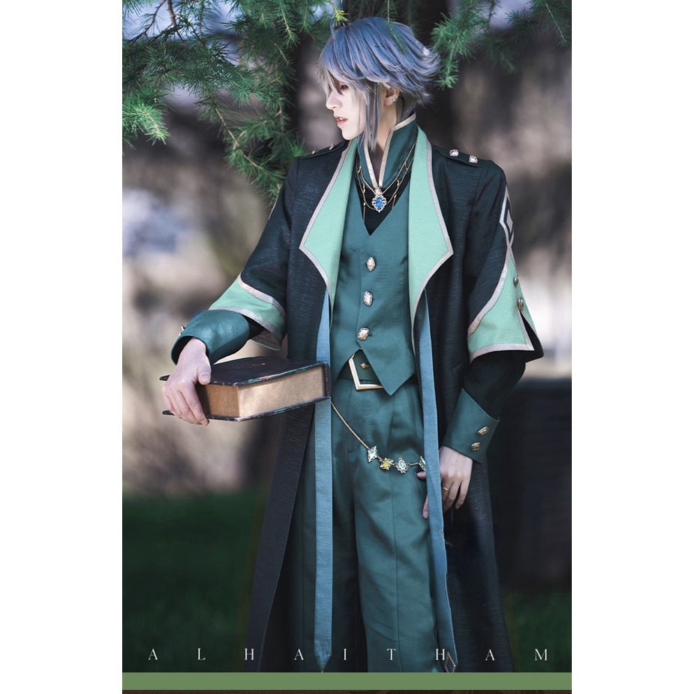 Genshin Impact Al Haitham Cosplay Costume Carnival Uniform Suit Anime Halloween Men Suit Game Al Haitham Casual Outfit