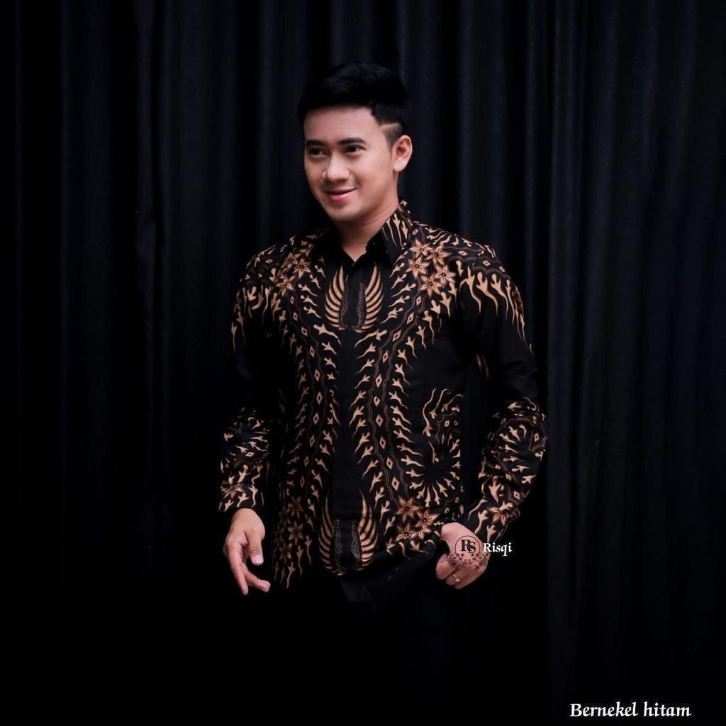 Kemeja Batik  Pria Pekalongan Lengan Panjang Motif civic