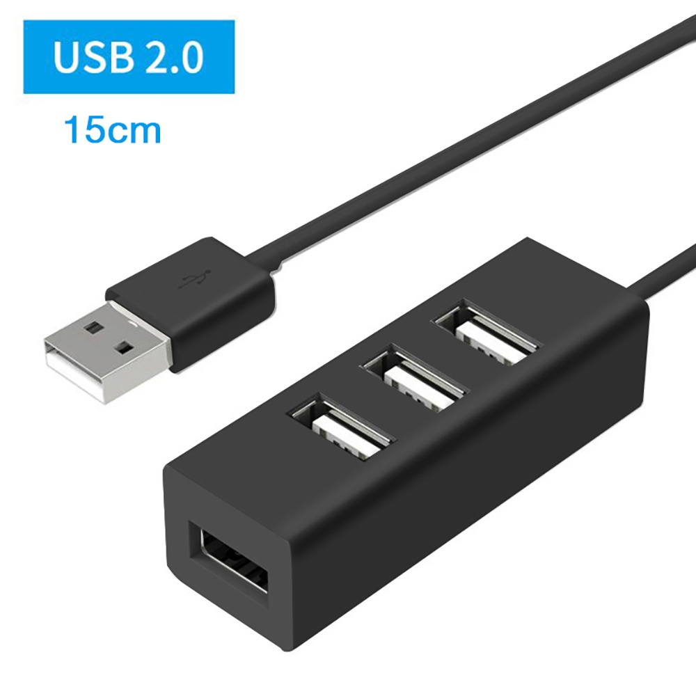 【Lipi】USB HUB 4 PORT USB 2.0 80CM Portable Multi Function Original BLACK