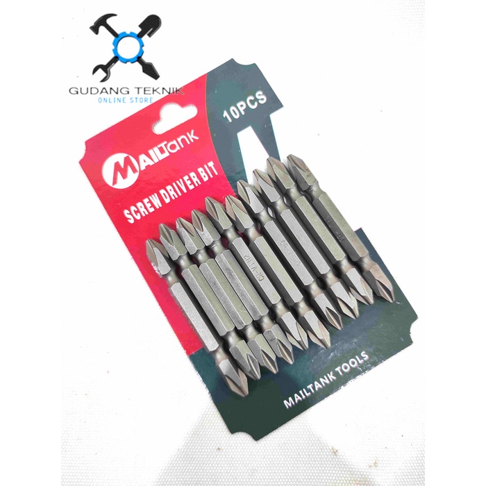 Mata Obeng Angin PH2 65mm SET 10pcs SH130 MAILTANK / Screwdriver Screw Driver Bit 6.5cm SH 130 MAILTANK