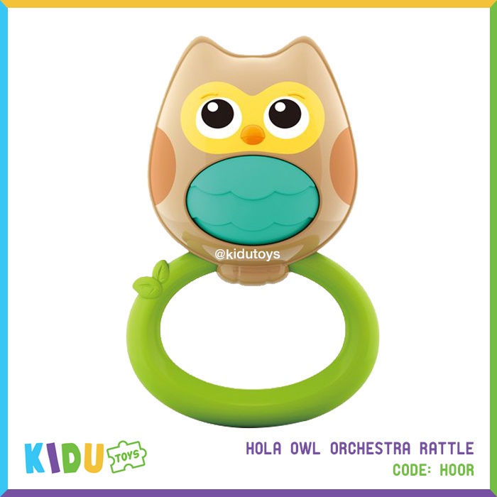 Mainan Anak Bayi Rattle Lucu  Hola Orchestra Rattle Karakter Owl Crab Kidu Toys