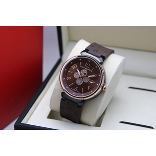 Jam Tangan LV Wanita Tali Rubber 551W Case Bintik Tanggal Aktif Free Box & Baterai ( Bisa COD )