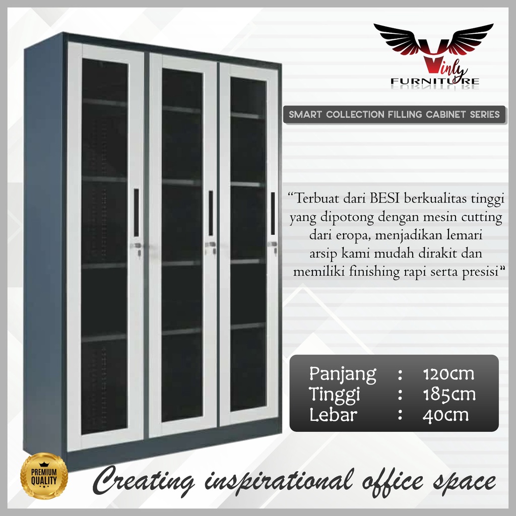 Filling Cabinet / Lemari Arsip / Lemari Arsip Besi - 3 Pintu Vinly