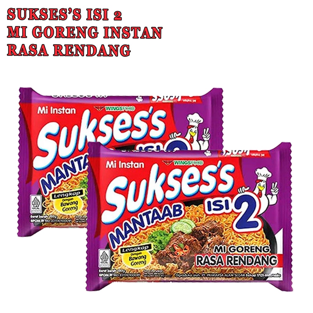 Mi Goreng Instan* Mie Sukses Isi 2* Mi Rasa Rendang* 132g