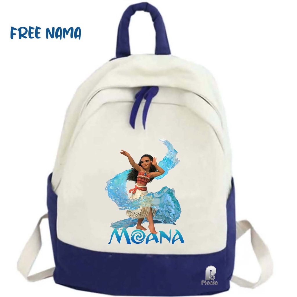 TAS RANSEL BACKPACK ANAK SEKOLAH MOTIF KARAKTER DISNEY MOANA (FREE NAMA)