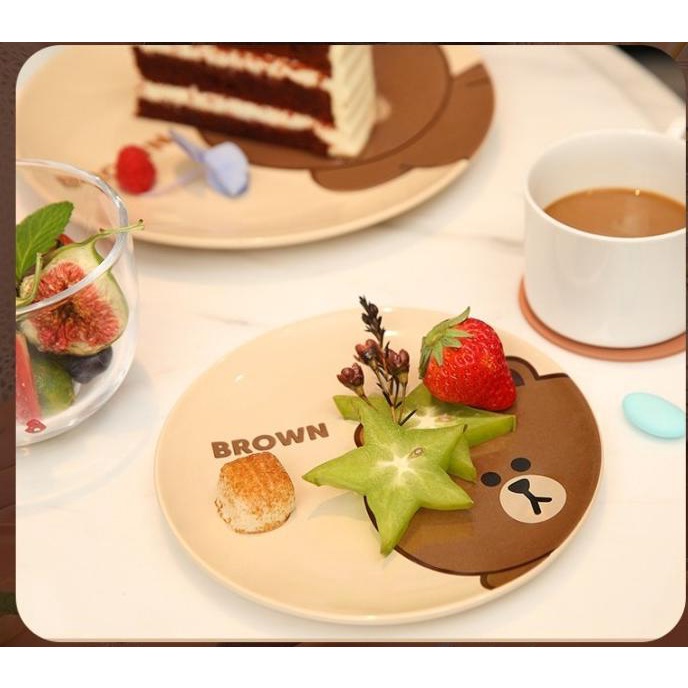 Piring makan sedang LINE FRIENDS Ceramic Medium Plate 8,5 inch 21,5Cm