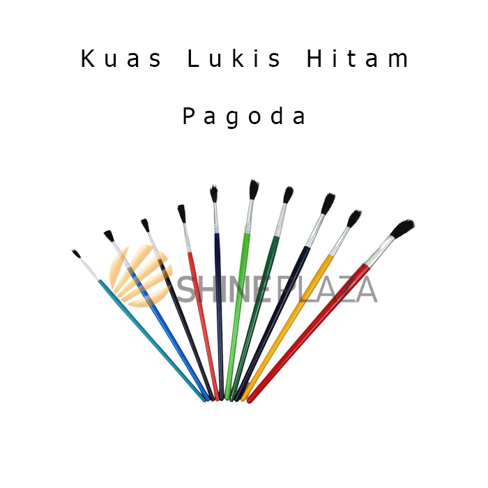 

Kuas Lukis Pagoda Hitam No.1-12 - Brush Cat Air Acrylic Akrilik Watercolor Kanvas Canvas