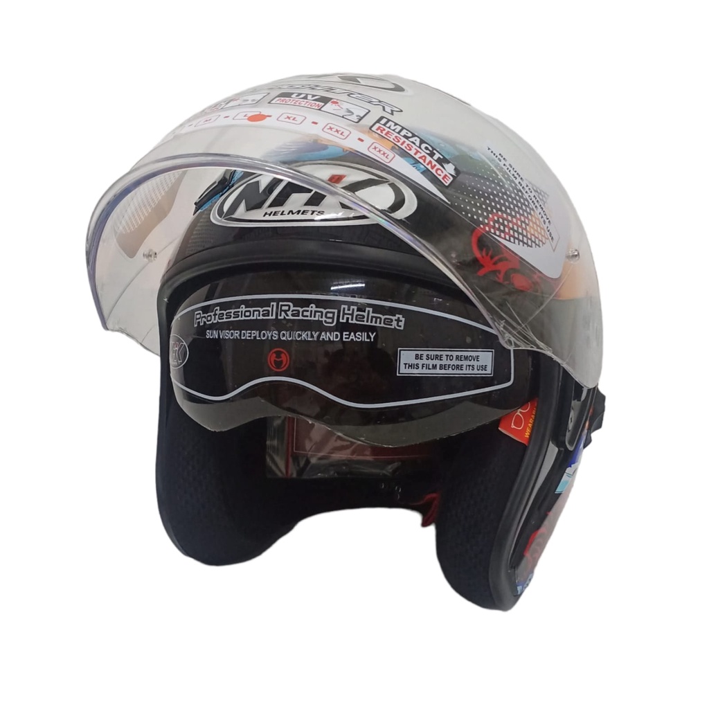 HELM NHK HALF FACE R1 SE SAMURAI BLACK METALIC