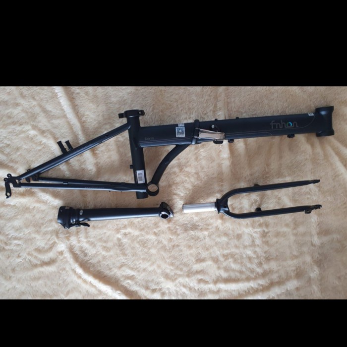 Frame Fork plus Handlepost Fnhon Storm V Brake 20 22 inch HITAM DOFF