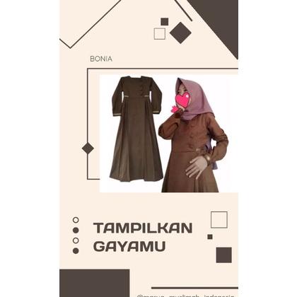PROMO GAMIS KANTOR - BAJU PNS BAJU PEMDA GAMIS PNS GAMIS PEMDA BONIA DRESS COKLAT PEMDA Murah