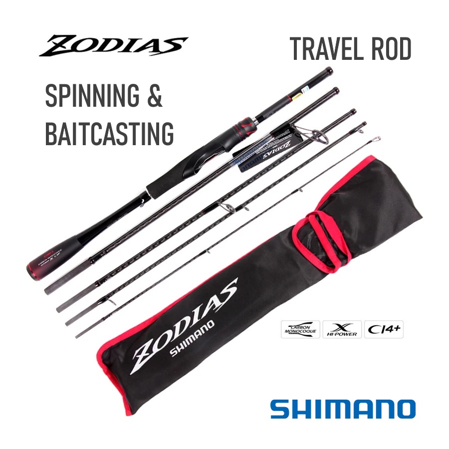 Shimano Zodias Pack Travel Rod 2021 Spinning Baitcasting Joran Pancing