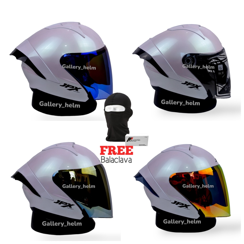 JPX NOVA X PEARL WHITE PAKET GANTENG | HELM JPX HALF FACE
