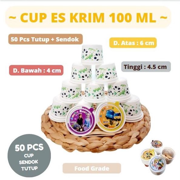%%%%] Jual Plastik Cup Ice Cream - Es Cream Cup 100 Ml - Variasi Es Krim Cup